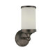  Wall Sconce with Etched White Glass in Dark Brushed Bronze