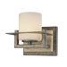 Compositions 5.25"  Wall Sconce in Aged Patina Iron with Travertine Stone