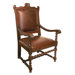 Diego Hardwood Leather Arm Chair