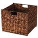 Banana Leaf Storage Bin in Stained Dark Brown