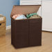 Double Hamper in Coffee Linen with Lid