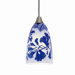 Halo Series Cameo Track Pendant Set in Brushed Nickel with Blue Glass