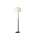 Brushed Nickel Floor Lamp with White Linen Shade