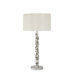 Lamps 28.25" Table Lamp with White Silk Shade in Silver Plated