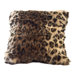Ocelot Faux Fur Pillow Cover with Rich Black Faux Suede Back