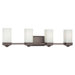 Four Light Bath Vanity in Dark Brushed Bronze