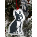 Hello Boston Terrier Cut Out Ornament
