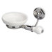 Nemi Wall Mounted Soap Dish with End Cap in Chrome/White