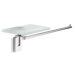 Quid Wall Mounted Towel Bar with Glass Soap Dish in Chrome