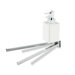 Urania Wall Mounted Double Towel Bar with Soap Dispenser in Chrome