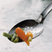 Stainless Steel Vegetable Spoon with a Hooked Handle