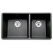 Precis Double Bowl Undermount Kitchen Sink in Anthracite