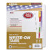Erasable Index Dividers, 3-Hole Punch, Reusable, 5/ST, White