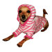 Stripe Cherry Dog Hoodie in Pink
