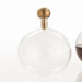 Edgar Round Glass Bottle with Antique Brass Sphere Stopper in Clear