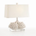 Cassidy Handmade White Porcelain and Acrylic Lamp with Ivory Shade