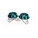 Double Diner Dog Stand with 2 Bowls in Teal