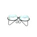 Double Diner Dog Stand with 2 Bowls in White