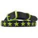 15" Genuine Leather Cat / Puppy Collar with Stars in Corona Lime