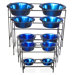 Modern Double Diner Stand with Two Wide Rimmed Bowl