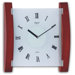 Opal Wood and Frosted Glass Clock in Dark Wood