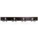 4-Hook Coat Rack in Walnut and Satin Nickel