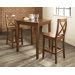 Three Piece Pub Dining Set with Tapered Leg Table and X-Back Barstools in Classic Cherry