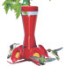 Pinch Waist Glass Hummingbird Feeder in Red