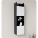 Wenge Wood Finish Bathroom Linen Cabinet with White Doors