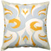 Wind and Water Square Pillow in White / Grey / Orange and Shell White