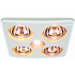 Four Bulb Quiet Bathroom Heater Fan with Light in White