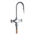 Laboratory Single Hole Faucet with Gooseneck Spout and Double Cross Handle