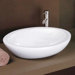 Egg Shaped Vitreous China Vessel Sink in Ceramic White