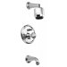 Ornate Pressure Balance Diverter Tub and Shower Faucet with Knob Handle