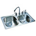 33" x 22" Stainless Steel Offset Double Bowl Kitchen Sink