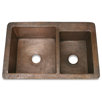 36" x 22" x 10" Hammered Copper 60/40 Kitchen Sink