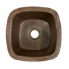 Small Square Hand Hammered Copper Bar Sink