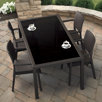 5 Piece  Wickerlook Rectangle Dining Set with Armchairs