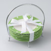 Dots 6" Plates with Caddy (Set of 6)