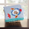 Astro Monkey Embroidered Boa Blanket