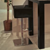 Reflex Leather and Chrome Flared Armed Adjustable Height Barstool