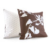 Morning Glory Throw Pillow in Chocolate - 18" x 18"
