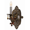 Paris Flea Natural Wrought Iron Wall Sconce Accented with Murrano Crystal