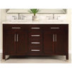 Monaco 60" Double Bathroom Vanity in Dark Cherry