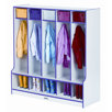 5 Section Coat Locker with Step