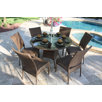 Grenada Patio 7 Piece Round Dining Set in Antique Brown