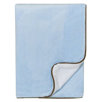 Metro 2 Layer Velor Plush Blanket in Blue / White / Chocolate