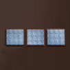 Quilted Circles Three Piece Wall Hangings in Blue and Chocolate