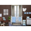 Quilted Circles 3 Piece Crib Bedding Set in Blue and Chocolate