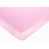Jungle Friends Fitted Crib Sheet in Solid Pink